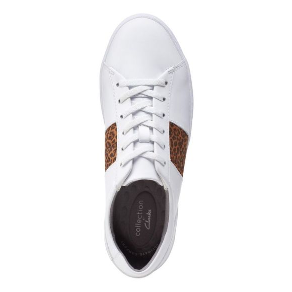 COLLECTION BY CLARKS Womens White Pawley Rilee Platform Leather Sneakers 9 M - Picture 3 of 4